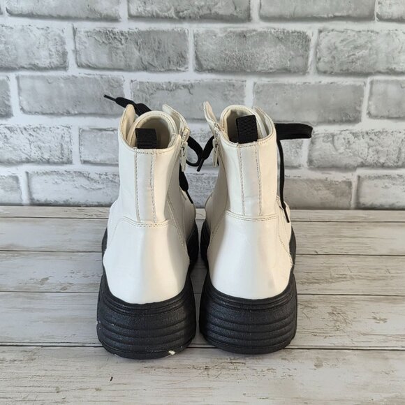Koi Footwear Mens KOI AC1 White Boots With Black Soles & Laces main image 4